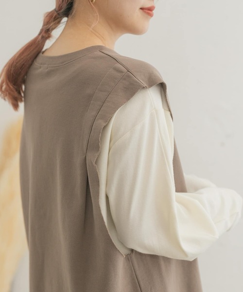 ITEMS URBANRESEARCH（アイテムズ アーバンリサーチ）の「カットオフスウェット ビッグサイズベスト（ベスト・メンズ・パープル/ブラック/モカ・MEDIUM/LARGE）」の18枚目の写真