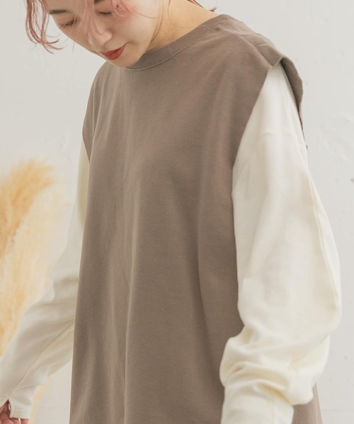 ITEMS URBANRESEARCH（アイテムズ アーバンリサーチ）の「カットオフスウェット ビッグサイズベスト（ベスト・メンズ・パープル/ブラック/モカ・MEDIUM/LARGE）」の20枚目の写真