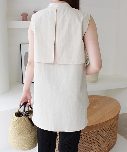 MODE ROBE(モードローブ)の「セーラーカラーノースリーブブラウス(シャツ/ブラウス・レディース・ホワイト/ベージュ・FREE)」の18枚目の写真