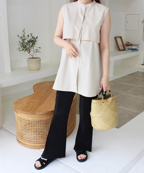 MODE ROBE(モードローブ)の「セーラーカラーノースリーブブラウス(シャツ/ブラウス・レディース・ホワイト/ベージュ・FREE)」の4枚目の写真