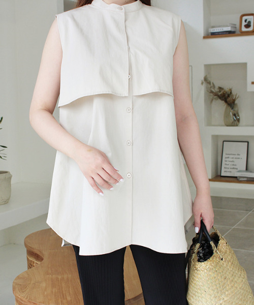 MODE ROBE(モードローブ)の「セーラーカラーノースリーブブラウス(シャツ/ブラウス・レディース・ホワイト/ベージュ・FREE)」の10枚目の写真