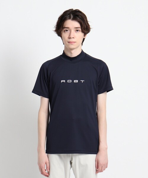 adabat(アダバット)の「◆【coolcore(R)(クールコア)/UVカット】バックデザイン モックネックプルオーバー(Tシャツ/カットソー・メンズ・黄緑系/ネイビー・46/48/50)」の5枚目の写真