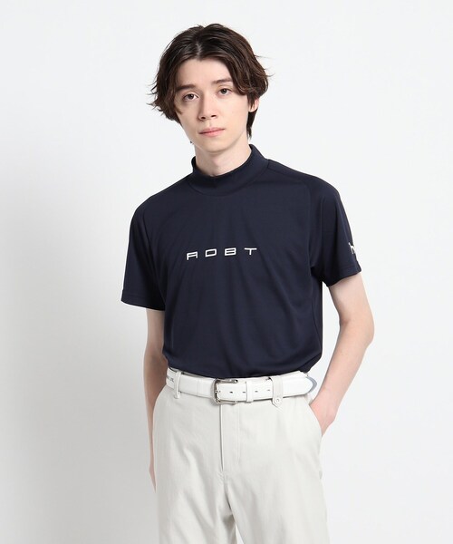 adabat(アダバット)の「◆【coolcore(R)(クールコア)/UVカット】バックデザイン モックネックプルオーバー(Tシャツ/カットソー・メンズ・黄緑系/ネイビー・46/48/50)」の9枚目の写真