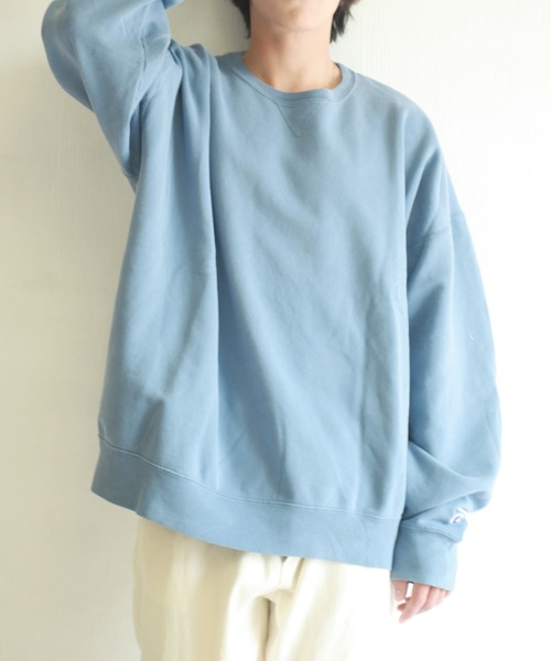 Champion(チャンピオン)の「Champion チャンピオン クルーネック 裏毛 長袖スウェット(トレーナー)(スウェット・メンズ・グレー/グリーン/ブラック/ネイビー/ブルー系その他/ライトピンク/ブルー・XL/M/L/XXL/S)」の6枚目の写真