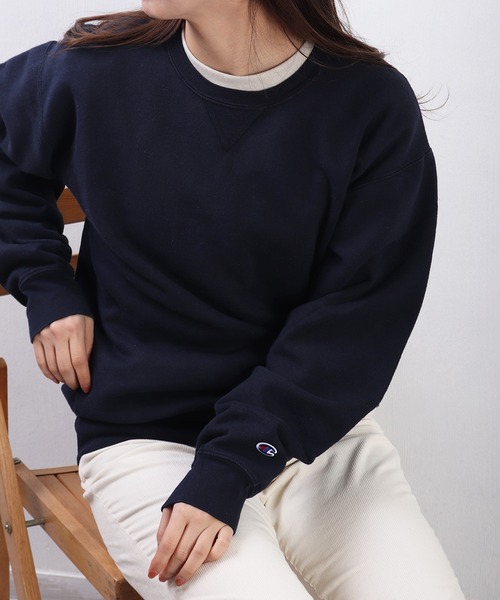 Champion(チャンピオン)の「Champion チャンピオン クルーネック 裏毛 長袖スウェット(トレーナー)(スウェット・メンズ・グレー/グリーン/ブラック/ネイビー/ブルー系その他/ライトピンク/ブルー・XL/M/L/XXL/S)」の13枚目の写真