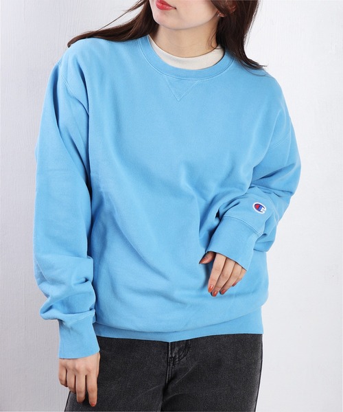 Champion(チャンピオン)の「Champion チャンピオン クルーネック 裏毛 長袖スウェット(トレーナー)(スウェット・メンズ・グレー/グリーン/ブラック/ネイビー/ブルー系その他/ライトピンク/ブルー・XL/M/L/XXL/S)」の18枚目の写真