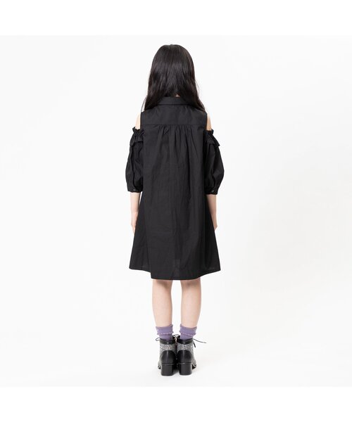 algy（アルジー）の「りぼんタイシャツワンピ（シャツワンピース・キッズ・ブラック/ブラウン/オフホワイト・XXX-SMALL/MEDIUM/SMALL/X-SMALL/XX-SMALL）」の5枚目の写真