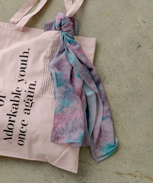 Kastane(カスタネ)の「シアームラ染めスカーフ(バンダナ/スカーフ・レディース・ピンク/イエロー/グリーン・FREE)」の3枚目の写真