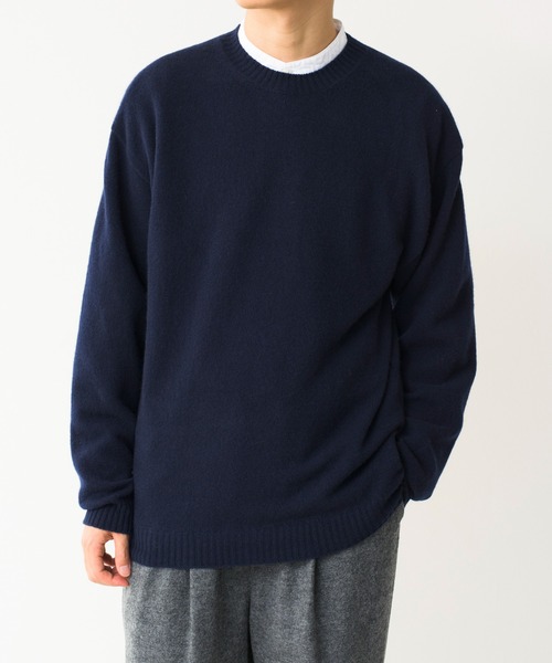 Blanc YM(ブランワイエム)の「Blanc YM ブランワイエム / Wool Cashmere Kint Pullover ウールカシミヤニットプルオーバー(ニット/セーター・メンズ・ベージュ/ネイビー/グレー・MEDIUM/SMALL)」の3枚目の写真