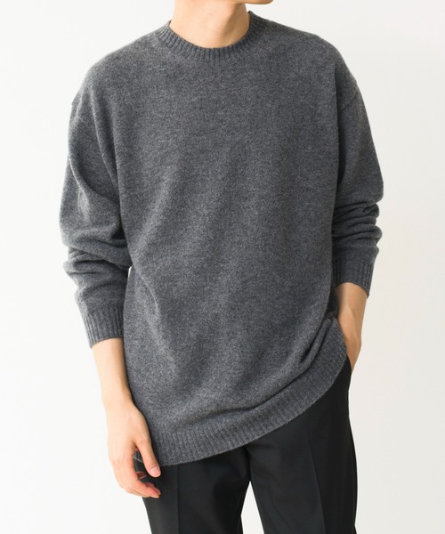 Blanc YM(ブランワイエム)の「Blanc YM ブランワイエム / Wool Cashmere Kint Pullover ウールカシミヤニットプルオーバー(ニット/セーター・メンズ・ベージュ/ネイビー/グレー・MEDIUM/SMALL)」の2枚目の写真