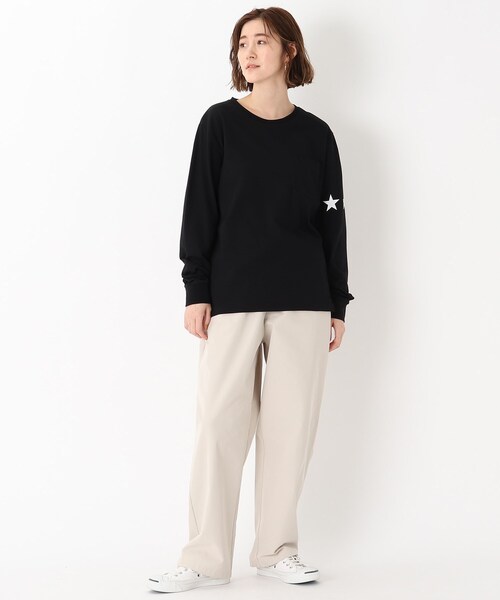 BASECONTROL(ベースコントロール)の「◆吸水速乾 スターラインプリント 長袖Tシャツ(Tシャツ/カットソー・レディース・ライトブルー/ブラック/ネイビー/アイボリー/ピンク系・01/02/03)」の15枚目の写真