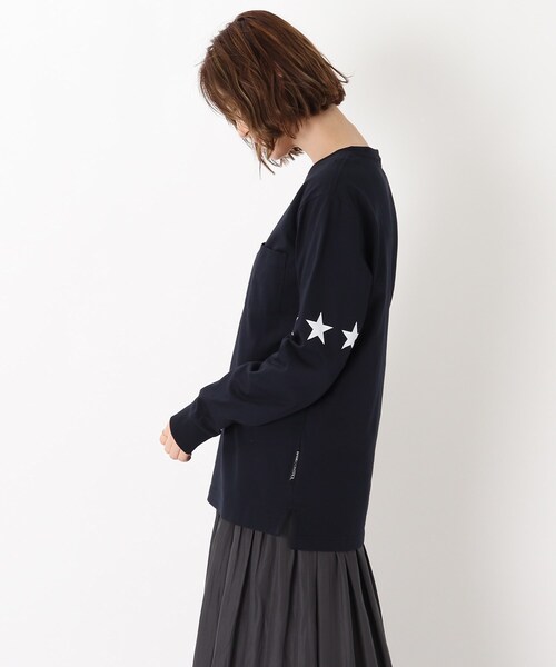 BASECONTROL(ベースコントロール)の「◆吸水速乾 スターラインプリント 長袖Tシャツ(Tシャツ/カットソー・レディース・ライトブルー/ブラック/ネイビー/アイボリー/ピンク系・01/02/03)」の20枚目の写真