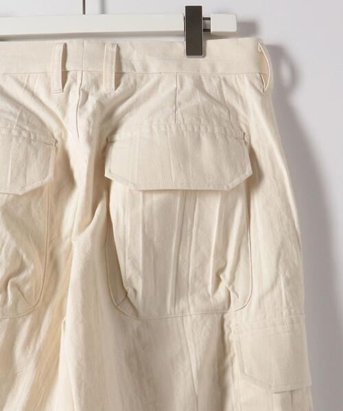 Steven Alan コットン カーゴ ストレートパンツ Sサイズ　アイボリー Steven AlanCOTTON SATIN TUCK WIDE PANTS - メルカリ