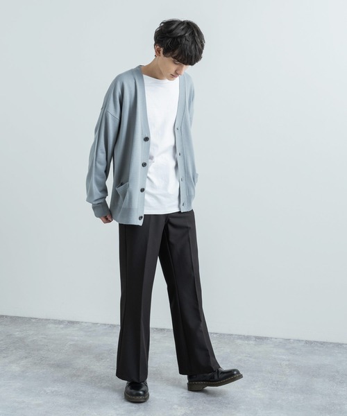 Rocky Monroe（ロッキーモンロー）の「ビッグシルエット アクリルニットルーズカーディガン / セーター 無地 ワンマイル ルームウェア（カーディガン/ボレロ・メンズ・パープル/ブラウン/ブラック/グレー/アイボリー/オリーブ/マスタード/ブルーグレー・XL/L/M）」の16枚目の写真