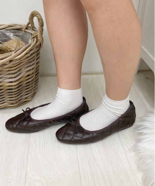 apres jour（アプレジュール）の「キルティングバレエシューズ【ZOZOTOWN限定アイテム】（バレエシューズ・レディース・ブラック/ダークブラウン/アイボリー・SMALL/MEDIUM/LARGE/X-LARGE）」の7枚目の写真