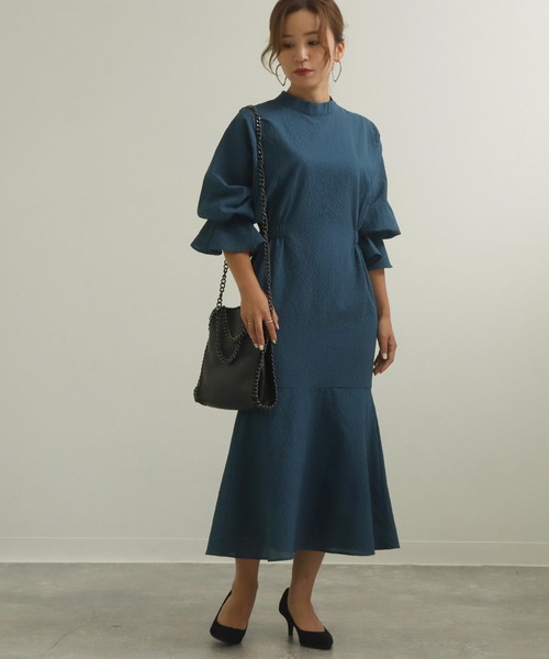 AULI（アウリィ）の「【低身長向けサイズ】チェックマーメイドワンピース（ワンピース・レディース・ブラック/ブルー/グリーン・S/XS）」の3枚目の写真