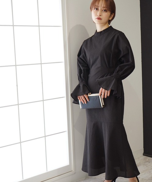 AULI（アウリィ）の「【低身長向けサイズ】チェックマーメイドワンピース（ワンピース・レディース・ブラック/ブルー/グリーン・S/XS）」の4枚目の写真