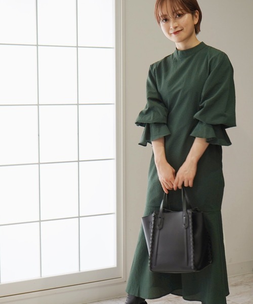 AULI（アウリィ）の「【低身長向けサイズ】チェックマーメイドワンピース（ワンピース・レディース・ブラック/ブルー/グリーン・S/XS）」の8枚目の写真