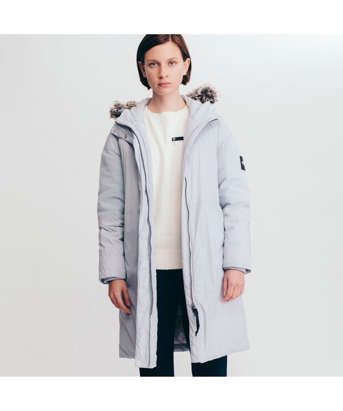 AIGLE（エーグル）の「撥水 リラックスモード ロングダウンコート（ダウンジャケット/コート・レディース・ライトブルー/アイボリー/ダークネイビー・38/36/40）」の20枚目の写真