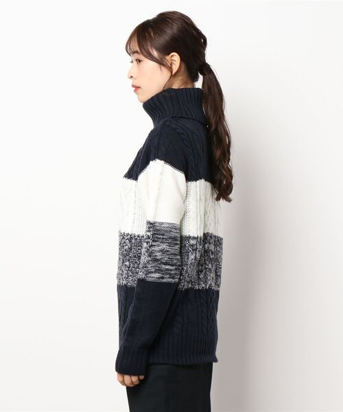 Bling Leads(ブリングリーズ)の「【Bling leads】5ゲージケーブル編み タートルネックニット(ニット/セーター・レディース・ライトグレー/ブラック/ブラウン/グレー/アイボリー/その他1/その他2/その他3・MEDIUM/LARGE/X-LARGE)」の9枚目の写真