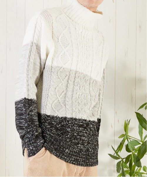 Bling Leads(ブリングリーズ)の「【Bling leads】5ゲージケーブル編み タートルネックニット(ニット/セーター・レディース・ライトグレー/ブラック/ブラウン/グレー/アイボリー/その他1/その他2/その他3・MEDIUM/LARGE/X-LARGE)」の14枚目の写真