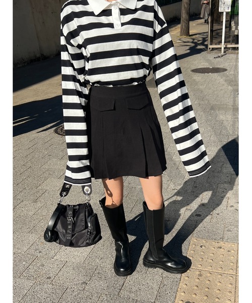 WC(ダブル シー)の「インバーテッドプリーツスカート(スカート・レディース・ブラック/アイボリー・FREE)」の18枚目の写真