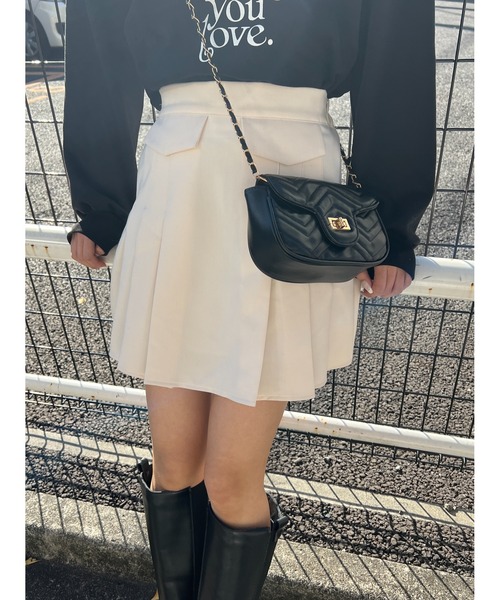 WC(ダブル シー)の「インバーテッドプリーツスカート(スカート・レディース・ブラック/アイボリー・FREE)」の8枚目の写真