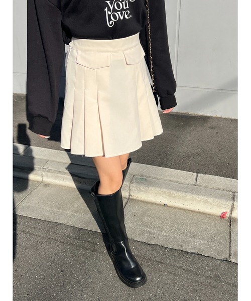 WC(ダブル シー)の「インバーテッドプリーツスカート(スカート・レディース・ブラック/アイボリー・FREE)」の13枚目の写真