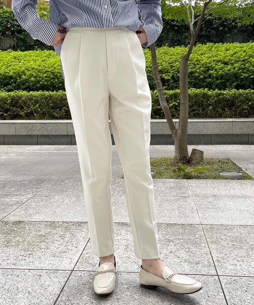 THE SHOP TK （ザ ショップ ティーケー ）の「◆両面起毛テーパードパンツ（その他パンツ・レディース・ブラック/グレー/オフホワイト/ライトグリーン/ブラウン系・11/10/12/13/14）」の2枚目の写真