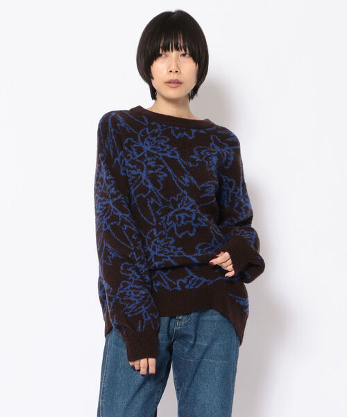 EACH.(イーチ)の「EACH(イーチ ) FLOWER JACQUARD KNIT(ニット/セーター・レディース・ブラウン/ベージュ・FREE)」の2枚目の写真