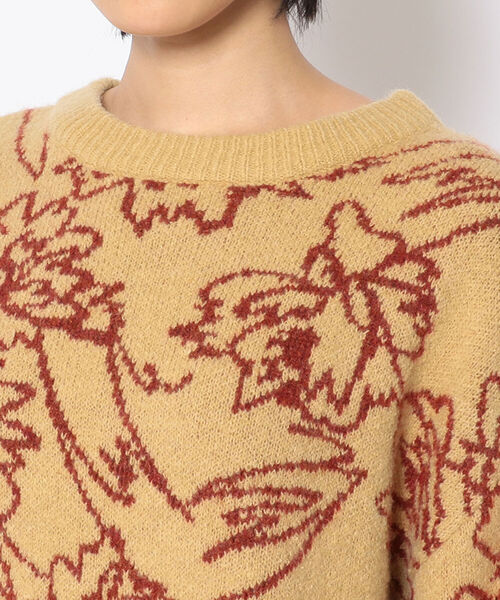 EACH.(イーチ)の「EACH(イーチ ) FLOWER JACQUARD KNIT(ニット/セーター・レディース・ブラウン/ベージュ・FREE)」の9枚目の写真