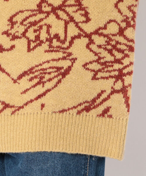 EACH.(イーチ)の「EACH(イーチ ) FLOWER JACQUARD KNIT(ニット/セーター・レディース・ブラウン/ベージュ・FREE)」の7枚目の写真