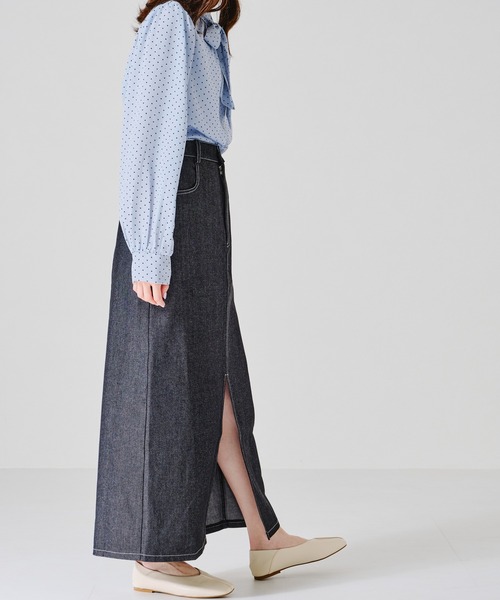 acro（アクロ）の「セミマットボウタイブラウス/AC1190（シャツ/ブラウス・レディース・アイボリー/ピンク/ワイン/グリーン/ブルー/ブラック×ホワイト/ブラック/ベージュ/グレー/オフホワイト/ネイビー・ﾌﾘ-）」の22枚目の写真