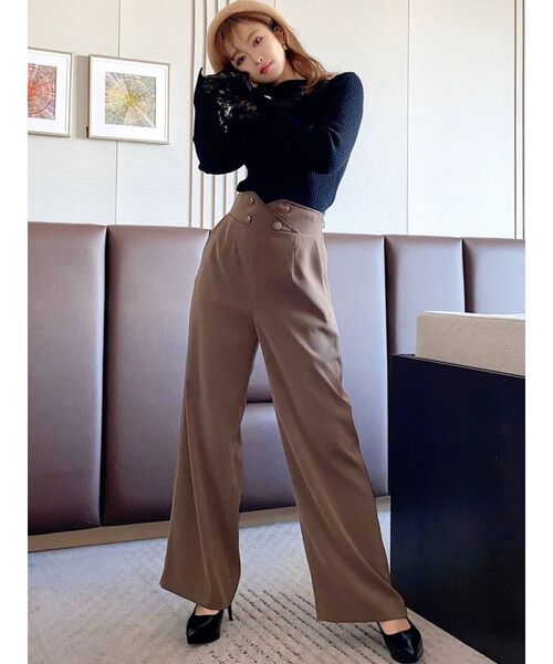 RESEXXY（リゼクシー）の「レースデザインニットトップス（ニット/セーター・レディース・ホワイト/ブラック/ベージュ・FREE）」の9枚目の写真