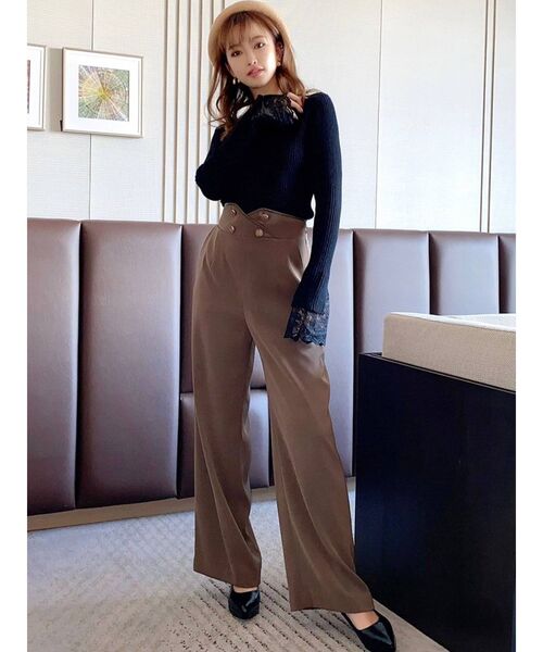 RESEXXY（リゼクシー）の「レースデザインニットトップス（ニット/セーター・レディース・ホワイト/ブラック/ベージュ・FREE）」の10枚目の写真