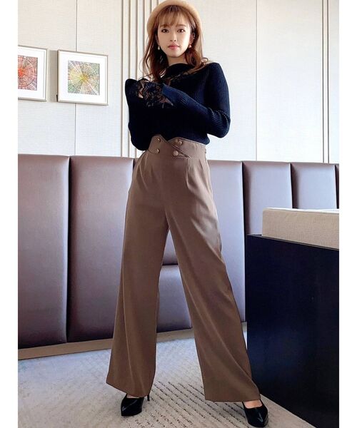 RESEXXY（リゼクシー）の「レースデザインニットトップス（ニット/セーター・レディース・ホワイト/ブラック/ベージュ・FREE）」の12枚目の写真