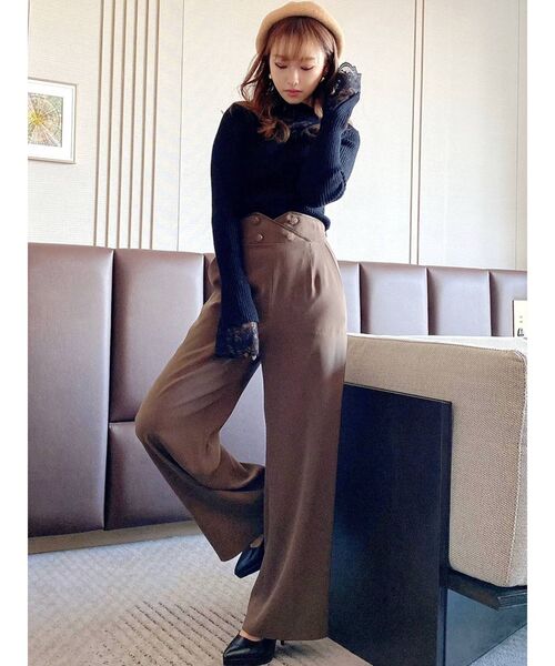 RESEXXY（リゼクシー）の「レースデザインニットトップス（ニット/セーター・レディース・ホワイト/ブラック/ベージュ・FREE）」の13枚目の写真