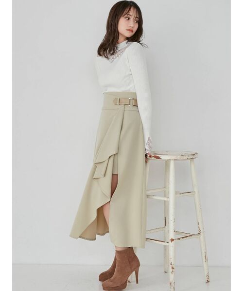 RESEXXY（リゼクシー）の「レースデザインニットトップス（ニット/セーター・レディース・ホワイト/ブラック/ベージュ・FREE）」の22枚目の写真