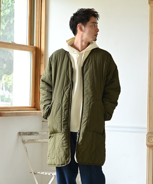 URBAN COLLECTION(アーバンコレクション)の「リバーシブル ノーカラーボアコート(ブルゾン・メンズ・ブラック/カーキ・XL/M/L)」の1枚目の写真