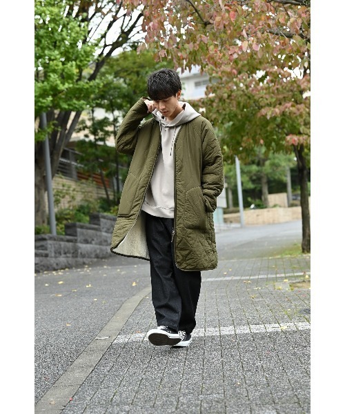 URBAN COLLECTION(アーバンコレクション)の「リバーシブル ノーカラーボアコート(ブルゾン・メンズ・ブラック/カーキ・XL/M/L)」の7枚目の写真