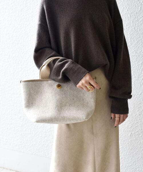 BONFANTI（ボンファンティ）の「BONFANTI:フェルトトート◇（トートバッグ・レディース・ブラウン/ナチュラル/ライトブルー・ONE SIZE）」の12枚目の写真