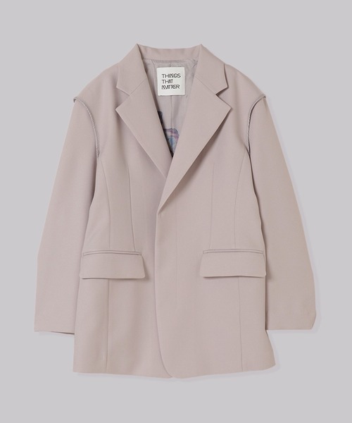 THINGS THAT MATTER(シングス ザット マター)の「THINGS THAT MATTER ECO TWILL TAILOR JACKET ARCHIVE COLLECTION (ARCHIVE COLLECTION)(テーラードジャケット・レディース・イエロー/ピンクベージュ・FREE)」の2枚目の写真