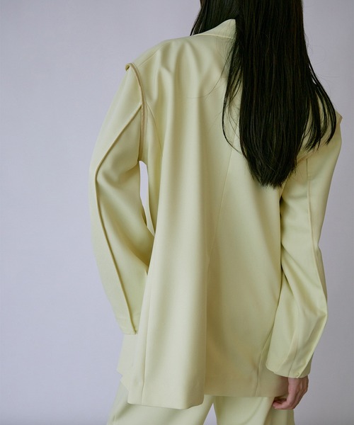 THINGS THAT MATTER(シングス ザット マター)の「THINGS THAT MATTER ECO TWILL TAILOR JACKET ARCHIVE COLLECTION (ARCHIVE COLLECTION)(テーラードジャケット・レディース・イエロー/ピンクベージュ・FREE)」の3枚目の写真