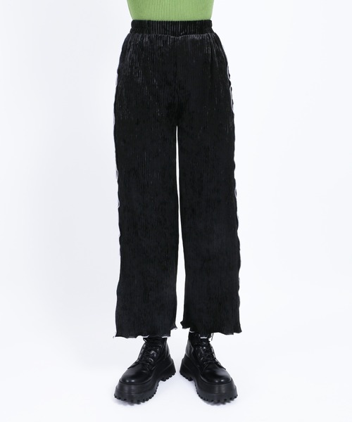WC(ダブル シー)の「ベロアプリーツパンツ(スラックス・レディース・グリーン/ブラック・FREE)」の3枚目の写真