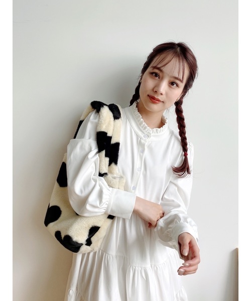 JUMELLE（ジュメロ）の「ハートエコファーバッグ（ハンドバッグ・レディース・アイボリー・FREE）」の10枚目の写真