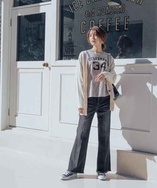 BAYFLOW（ベイフロー）の「【BAYFLOW DENIM】フレアパンツ（デニムパンツ・レディース・ブラック/オフホワイト/ブルー・SMALL/MEDIUM/LARGE）」の14枚目の写真