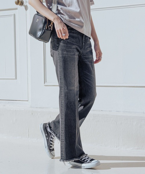 BAYFLOW（ベイフロー）の「【BAYFLOW DENIM】フレアパンツ（デニムパンツ・レディース・ブラック/オフホワイト/ブルー・SMALL/MEDIUM/LARGE）」の7枚目の写真