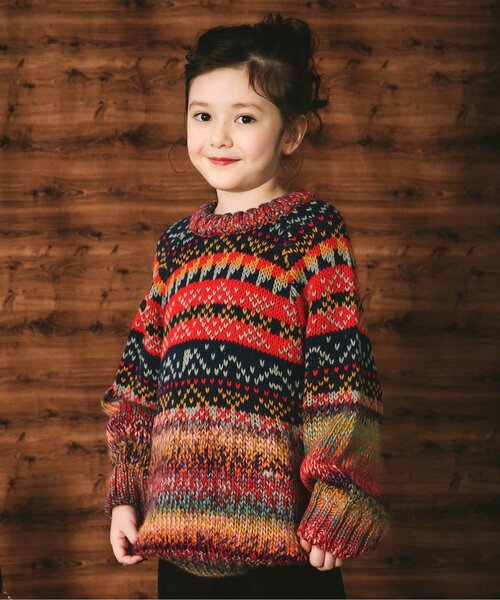 BREEZE(ブリーズ)の「クレイジーノルディックニット(ニット/セーター・キッズ・レインボー・140/100/90/120)」の1枚目の写真