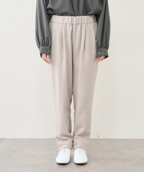 PUAL CE CIN（ピュアルセシン）の「ウール混ライトモッサテーパードパンツ（その他パンツ・レディース・チャコールグレー/ベージュ/ライトベージュ・FREE）」の16枚目の写真