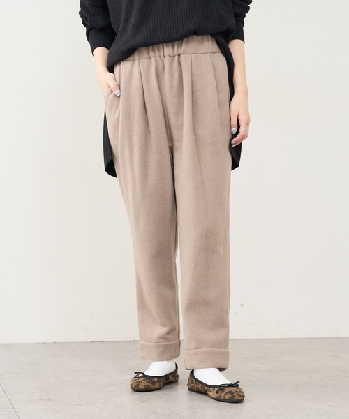 PUAL CE CIN（ピュアルセシン）の「ウール混ライトモッサテーパードパンツ（その他パンツ・レディース・チャコールグレー/ベージュ/ライトベージュ・FREE）」の9枚目の写真